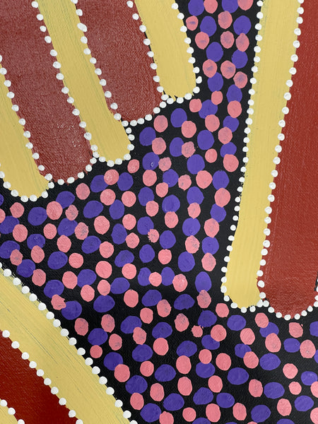 #331 Womens Body Design (Multi/Purple): ANNA PETYARRE: Aboriginal Art: 92x107cm