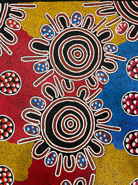 #305 Women Collecting Bush Tucker - BARBARA PANANKA : Aboriginal Art: 140x85cm