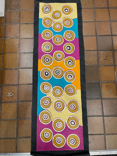 #307 Waterholes (Multi) BARBARA PANANKA PRICE : Aboriginal Art: 150x42cm