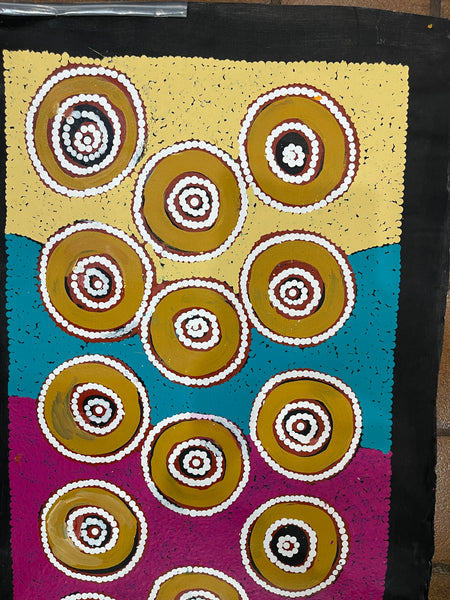 #307 Waterholes (Multi) BARBARA PANANKA PRICE : Aboriginal Art: 150x42cm