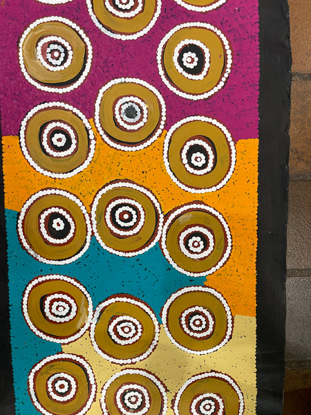 #307 Waterholes (Multi) BARBARA PANANKA PRICE : Aboriginal Art: 150x42cm