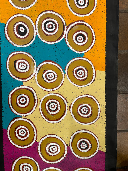 #307 Waterholes (Multi) BARBARA PANANKA PRICE : Aboriginal Art: 150x42cm