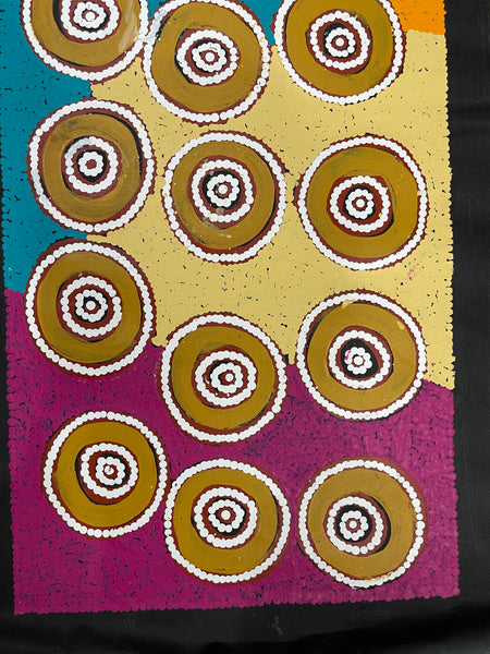 #307 Waterholes (Multi) BARBARA PANANKA PRICE : Aboriginal Art: 150x42cm