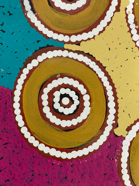 #307 Waterholes (Multi) BARBARA PANANKA PRICE : Aboriginal Art: 150x42cm