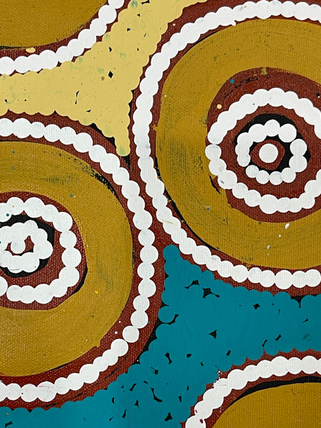 #307 Waterholes (Multi) BARBARA PANANKA PRICE : Aboriginal Art: 150x42cm