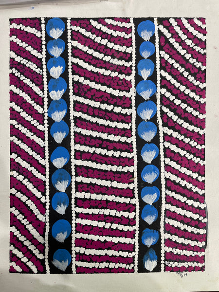 #311 Bush Fruits (Bush Berry Purple) - BARBARA PANANKA PRICE : Aboriginal Art: 33x43cm