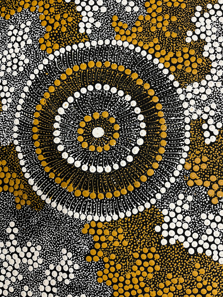#397 Water Dreaming (Ngapa) - DOREEN DICKSON Aboriginal Art:  85cm x 110cm