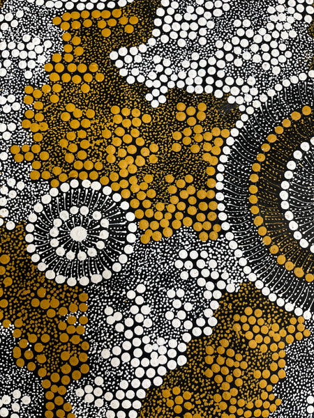#397 Water Dreaming (Ngapa) - DOREEN DICKSON Aboriginal Art:  85cm x 110cm