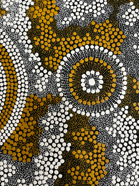 #397 Water Dreaming (Ngapa) - DOREEN DICKSON Aboriginal Art:  85cm x 110cm