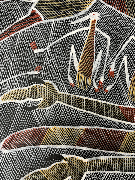 #369 Kangaroo Dreaming - EDDIE BLITNER Aboriginal Art : 96cm x 136cm