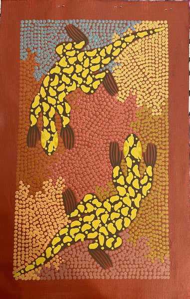 #66 Goannas (Earth) - BEVAN CLANCY TJAMPITJIMPA 25x41cm