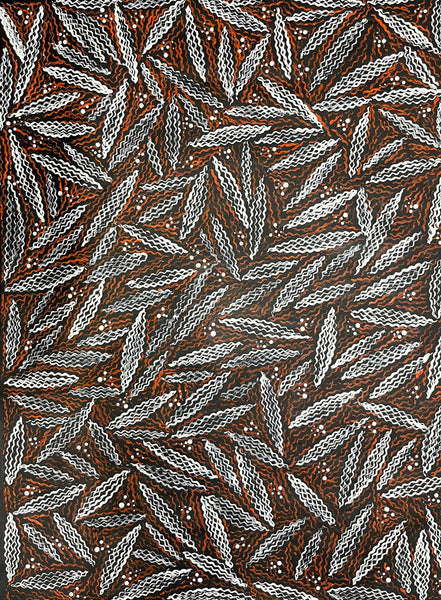 #387 Desert Oak Cones (Earth) - TREPHINA SULTAN THANGUWA Aboriginal Art: 71cm x 95cm
