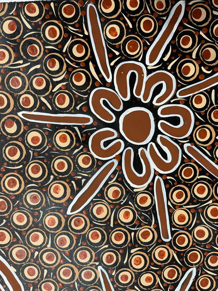 #73 Elders teaching Children (Earth) - TREPHINA SULTAN THANGUWA: 70cm x 96cm