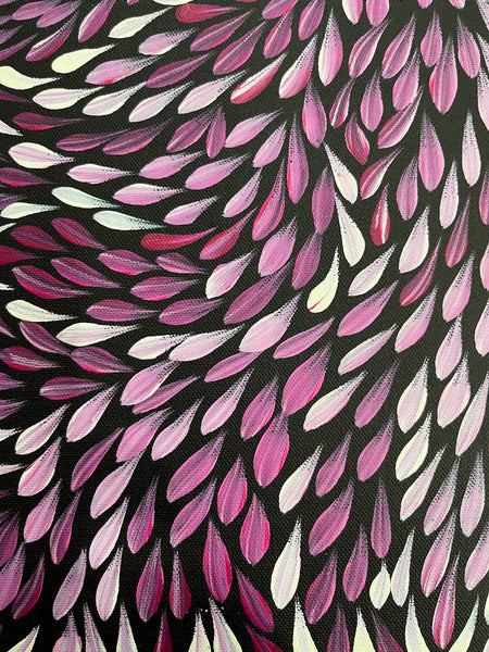 #179 Bush Medicine Leaves (Plum) - SHARON TURNER Aboriginal Art:  38cm x 53cm