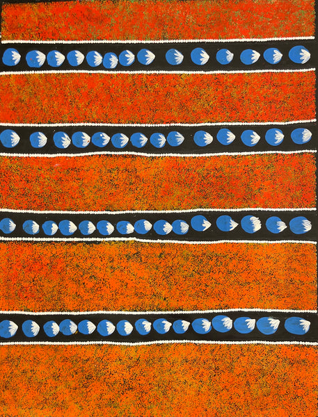 #394 Bush Tomato Dreaming - BARBARA PANANKA PRICE Aboriginal Art:  70cm x 90cm