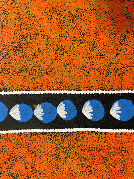 #394 Bush Tomato Dreaming - BARBARA PANANKA PRICE Aboriginal Art:  70cm x 90cm
