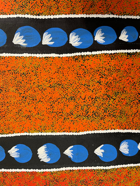 #394 Bush Tomato Dreaming - BARBARA PANANKA PRICE Aboriginal Art:  70cm x 90cm