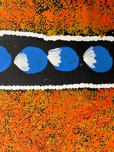 #394 Bush Tomato Dreaming - BARBARA PANANKA PRICE Aboriginal Art:  70cm x 90cm