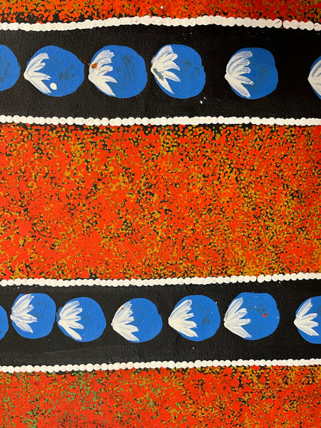 #394 Bush Tomato Dreaming - BARBARA PANANKA PRICE Aboriginal Art:  70cm x 90cm