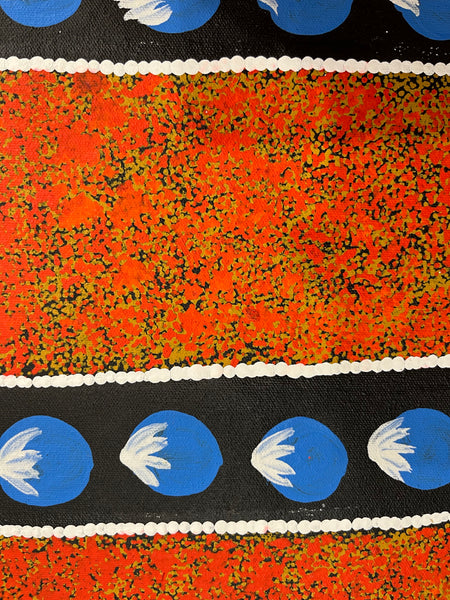 #394 Bush Tomato Dreaming - BARBARA PANANKA PRICE Aboriginal Art:  70cm x 90cm
