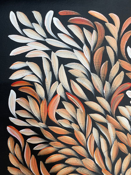 #219 Bush Medicine Leaves - LOUISE NUMINA : Aboriginal Art: 41x66cm