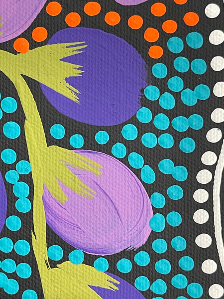 #226 Women Collecting Bush Plums (Multi) - LOUISE NUMINA : Aboriginal Art: 31x41cm