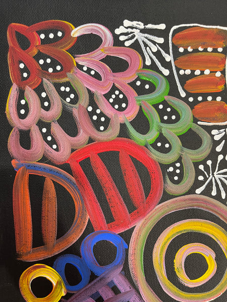 #267 My Dreamtime Stories (Multi)- LOUISE NUMINA : Aboriginal Art: 31x41cm