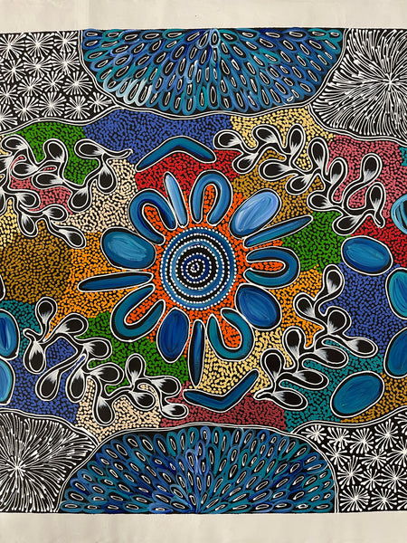 #101 My Country Dreaming (Multi) - SHARON NUMINA : Aboriginal Art: 89x144cm