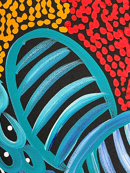 #101 My Country Dreaming (Multi) - SHARON NUMINA : Aboriginal Art: 89x144cm