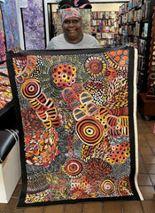 #43 My Dreamtime Stories (Sunset)- LOUISE NUMINA : Aboriginal Art 96cm x 135cm