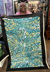 #13 Bush Medicine Leaves (Turquoise) - LOUISE NUMINA : Aboriginal Art 89cm x 139cm