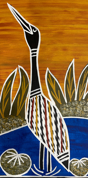 #257 Brolga Dreaming  - CHRISTINE BURARRWANGA : 39x84cm