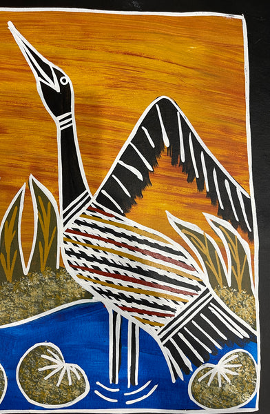 #257 Brolga Dreaming  - CHRISTINE BURARRWANGA : 39x84cm