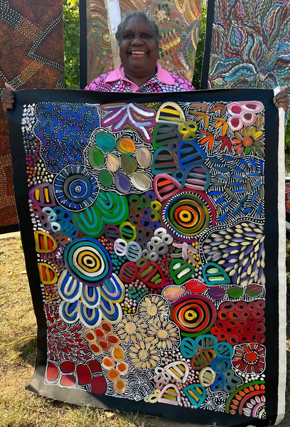 #330 Women's Body Design (Multi) - LOUISE NUMINA : Aboriginal Art 96 x 125cm