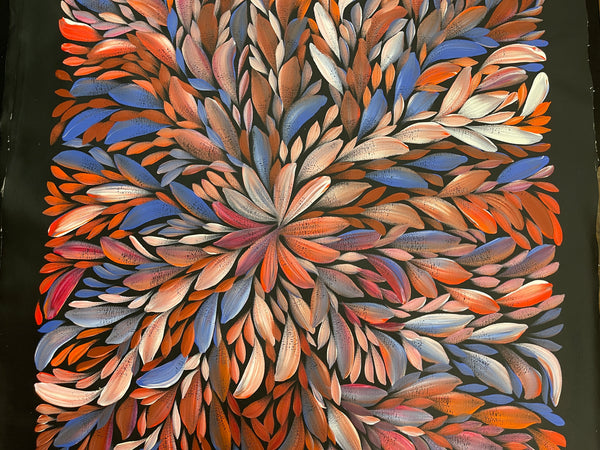 #55 Bush Medicine Leaves (Multi) - LOUISE NUMINA : Aboriginal Art: 70x96cm