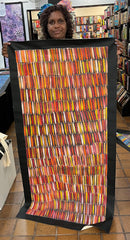 #109 Seeded Bush Yams (Sunset) - SELINA NUMINA Aboriginal Art:  65cm x 140cm