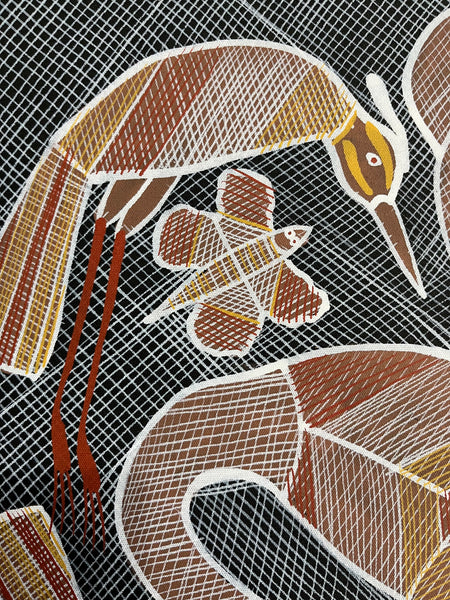 #73  Billabong Dreaming - EDDIE BLITNER Aboriginal Art:  63cm x 71cm