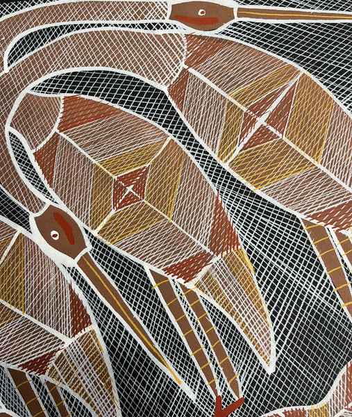 #73  Billabong Dreaming - EDDIE BLITNER Aboriginal Art:  63cm x 71cm