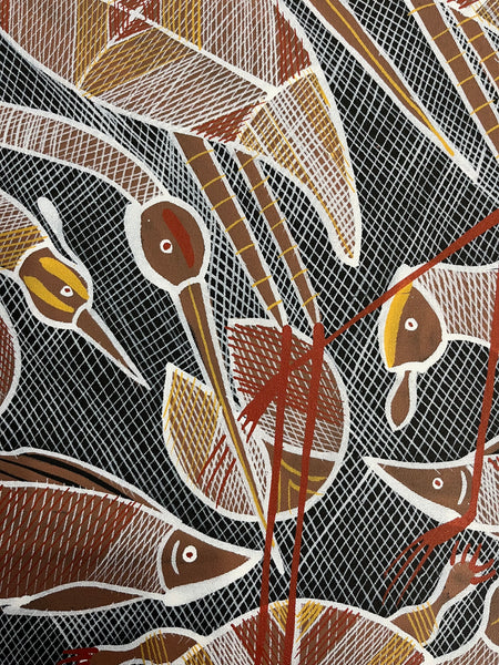 #73  Billabong Dreaming - EDDIE BLITNER Aboriginal Art:  63cm x 71cm