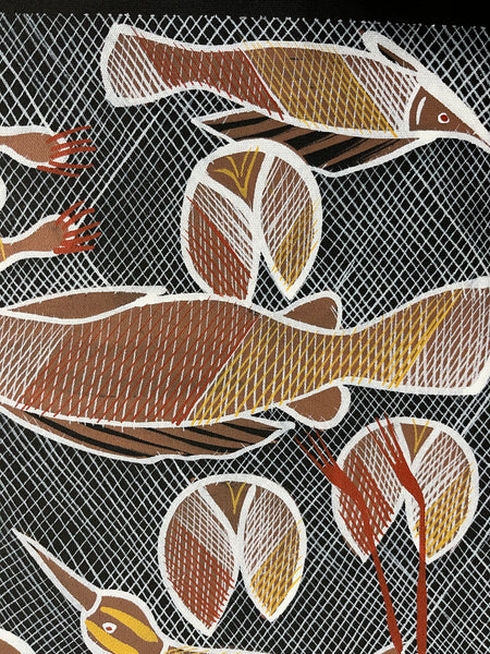 #73  Billabong Dreaming - EDDIE BLITNER Aboriginal Art:  63cm x 71cm