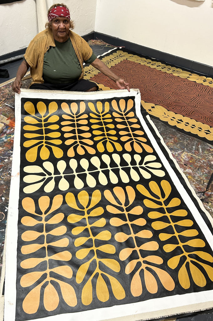 #257 Mulga Trees - DEBRA NANGALA MCDONALD Aboriginal Artist: 93cm x 152cm