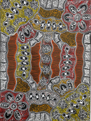 #275 My Country Dreaming (Orange/Multi) - SHARON NUMINA : Aboriginal Art: 69x92cm