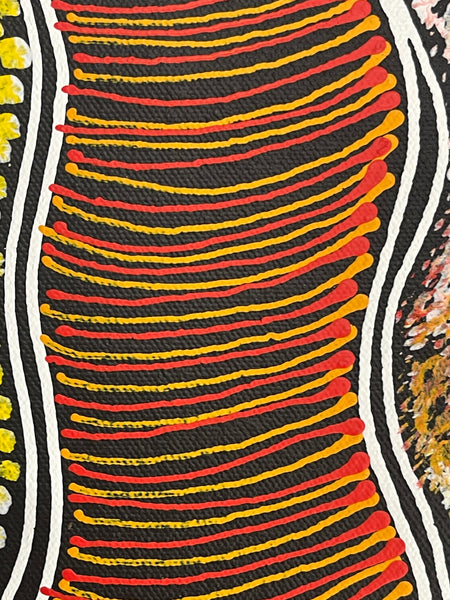 #275 My Country Dreaming (Orange/Multi) - SHARON NUMINA : Aboriginal Art: 69x92cm