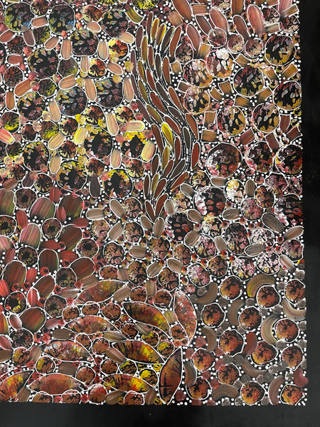 #78 Bush Yam Dreaming - RACHAEL NAMBULA: Aboriginal Art 95x96cm