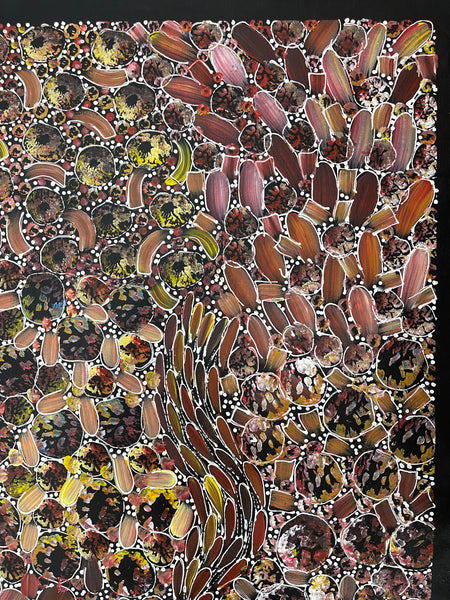 #78 Bush Yam Dreaming - RACHAEL NAMBULA: Aboriginal Art 95x96cm