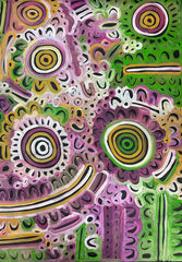 #158 Women's Body Design (Multi)  LOUISE NUMINA : Aboriginal Art: 95x130cm