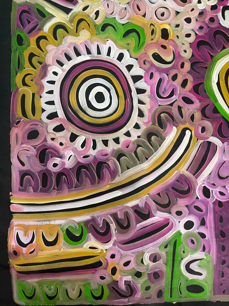 #158 Women's Body Design (Multi)  LOUISE NUMINA : Aboriginal Art: 95x130cm