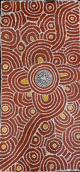 #364 Women's Ceremony - Katrina Napaljarri Spencer: ABORIGINAL ART: 45cm x 95cm