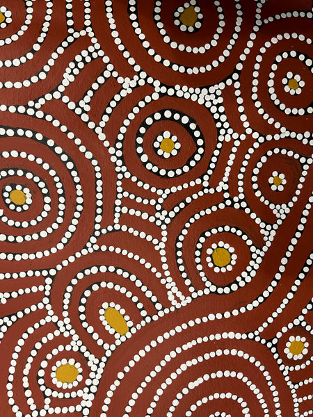 #364 Women's Ceremony - Katrina Napaljarri Spencer: ABORIGINAL ART: 45cm x 95cm