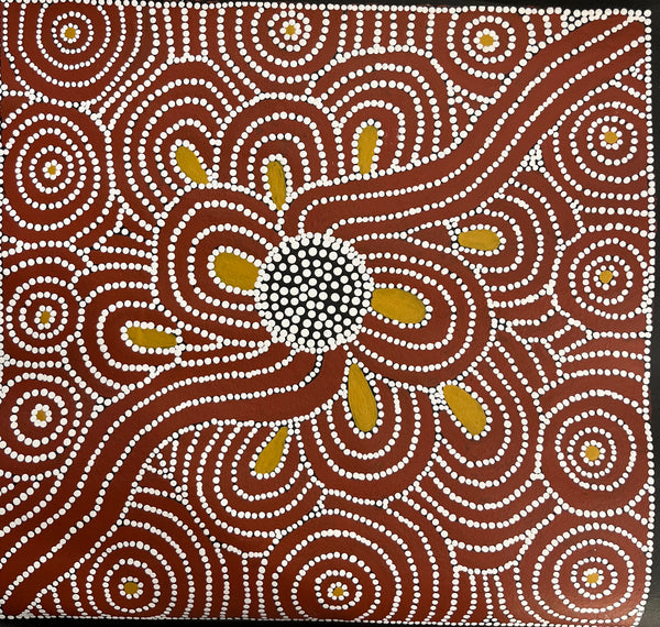 #15 Women's Ceremony - Katrina Napaljarri Spencer: ABORIGINAL ART: 43cm x 45cm